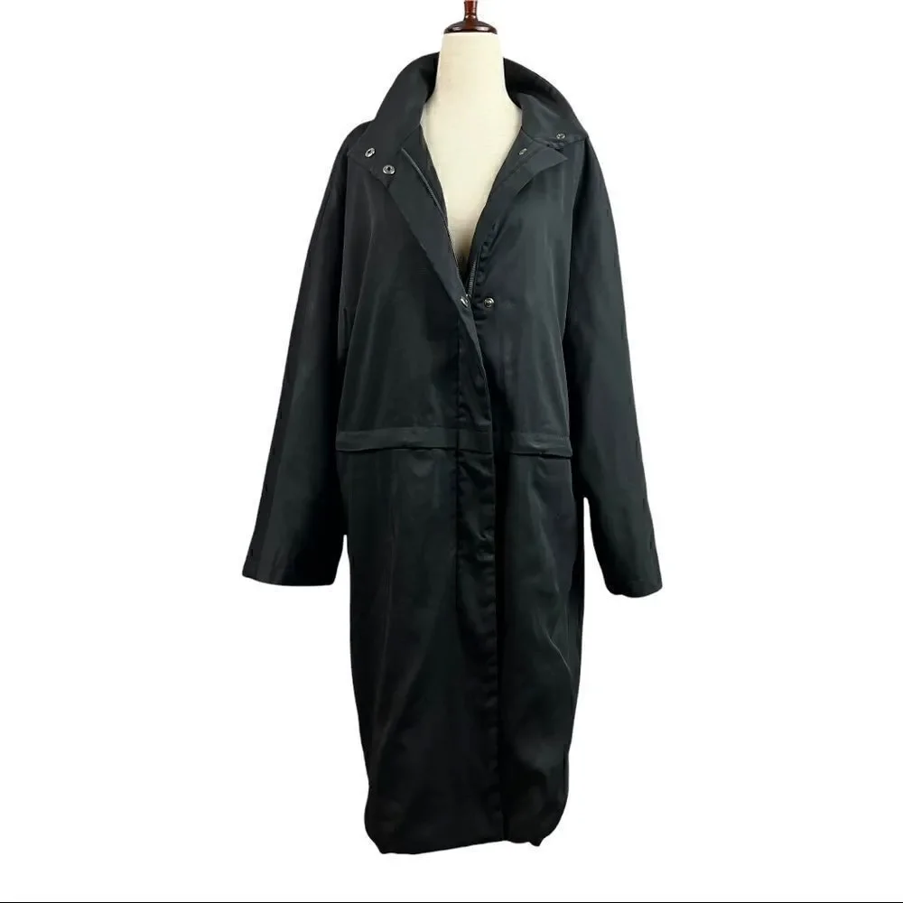Vintage 90s Calvin Klein Quilted Rain Slicker Jacket Insulated Small